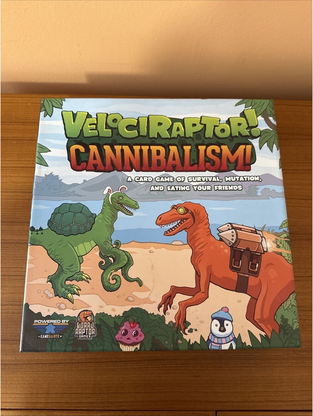 Velociraptor! Cannibalism Board Game And Mythos Expansion, Excellent Condition